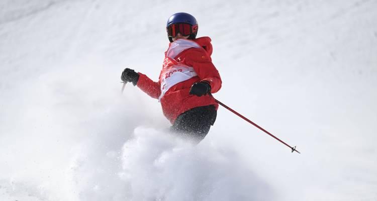 男子自由式滑雪坡面障碍技巧（挑战极限、冲破重重障碍）